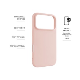 Zadný pogumovaný kryt FIXED Story pre Apple iPhone 17 Pro, ružová
