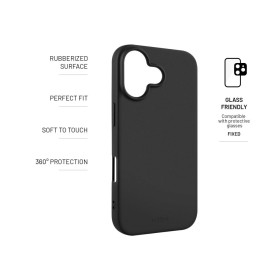 Zadný pogumovaný kryt FIXED Story pre Apple iPhone 17, čierna