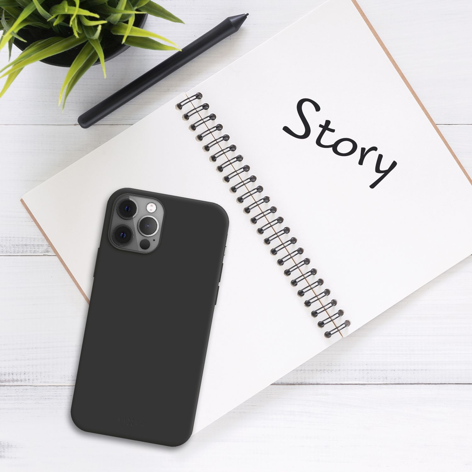 Zadní pogumovaný kryt FIXED Story pro Xiaomi Redmi Note 15 Pro+ 5G, černá