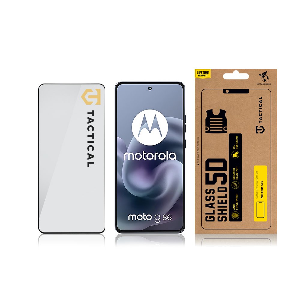Tvrdené sklo Tactical Glass Shield 5D pre Motorola Moto G86, čierna