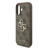 Guess PU 4G Metal Logo Strap Zadní Kryt pro iPhone 17 Brown