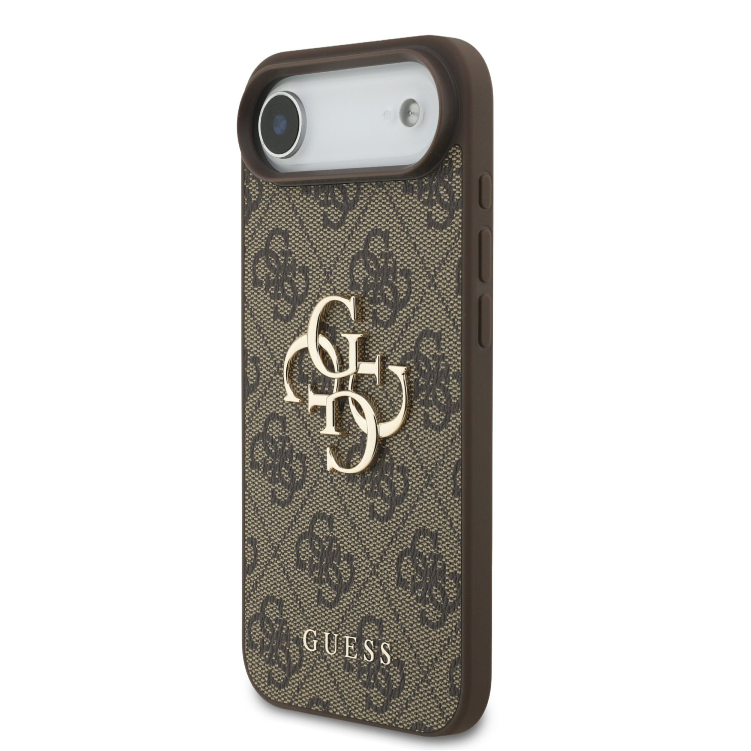 Guess PU 4G Metal Logo Strap Zadní Kryt pro iPhone Air Brown