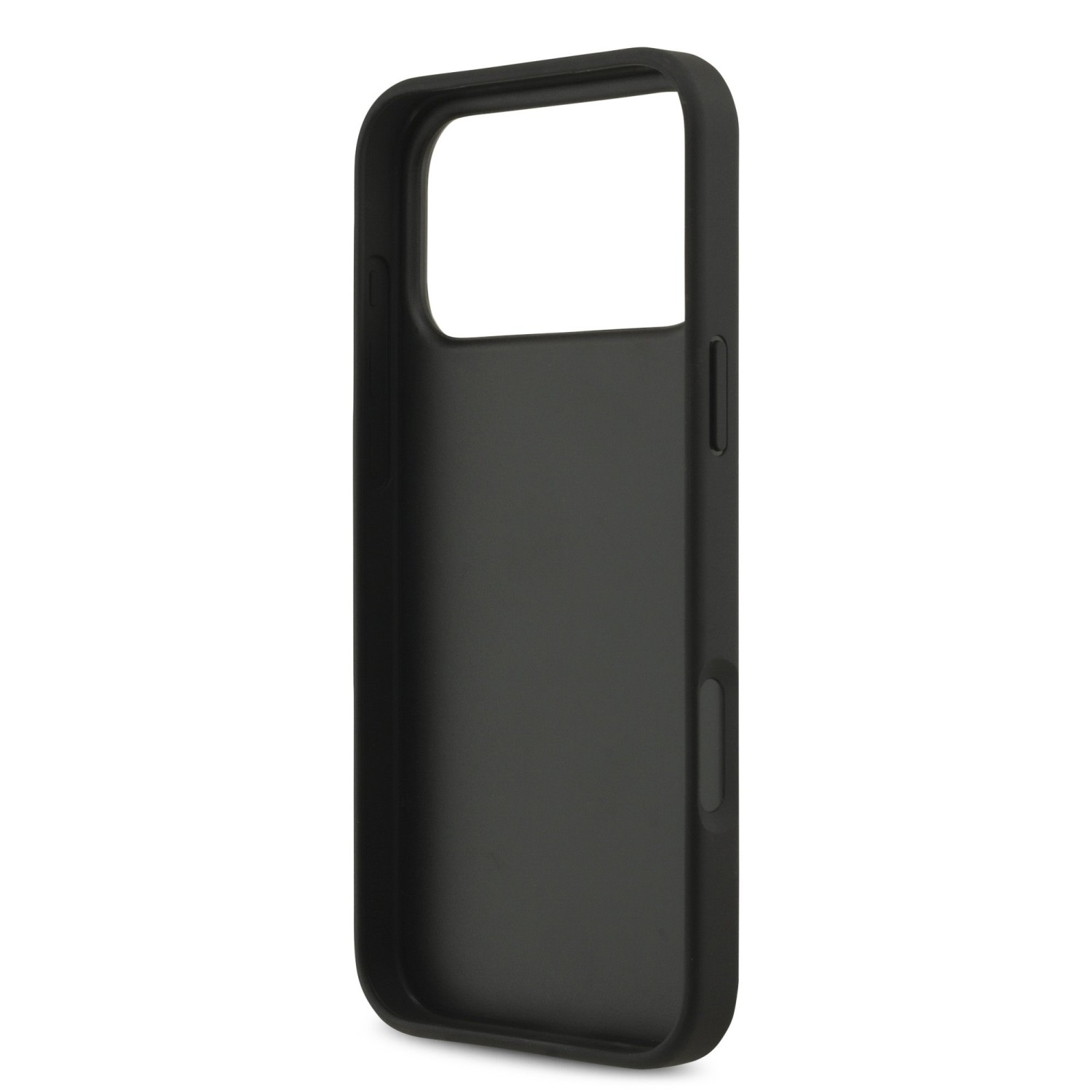 Guess PU 4G Metal Logo Strap Zadní Kryt pro iPhone 17 Pro Max Black