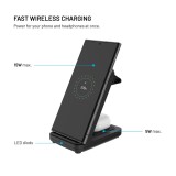 Stojánek FIXED Powerstation Uni s bezdrátovým nabíjením až pro 2 zařízení, 15W+5W, černá