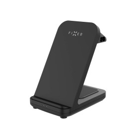 Stojan FIXED Powerstation Uni s bezdrôtovým nabíjaním až pre 2 zariadenia, 15W+5W, čierna