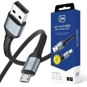 3mk Hyper Cable N-SERIES USB-A/microUSB 1m 5V/2.4A 12W čierna