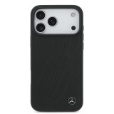 Mercedes Leather Large Lauer Leaves MagSafe Zadní Kryt pro iPhone 17 Pro Max Black