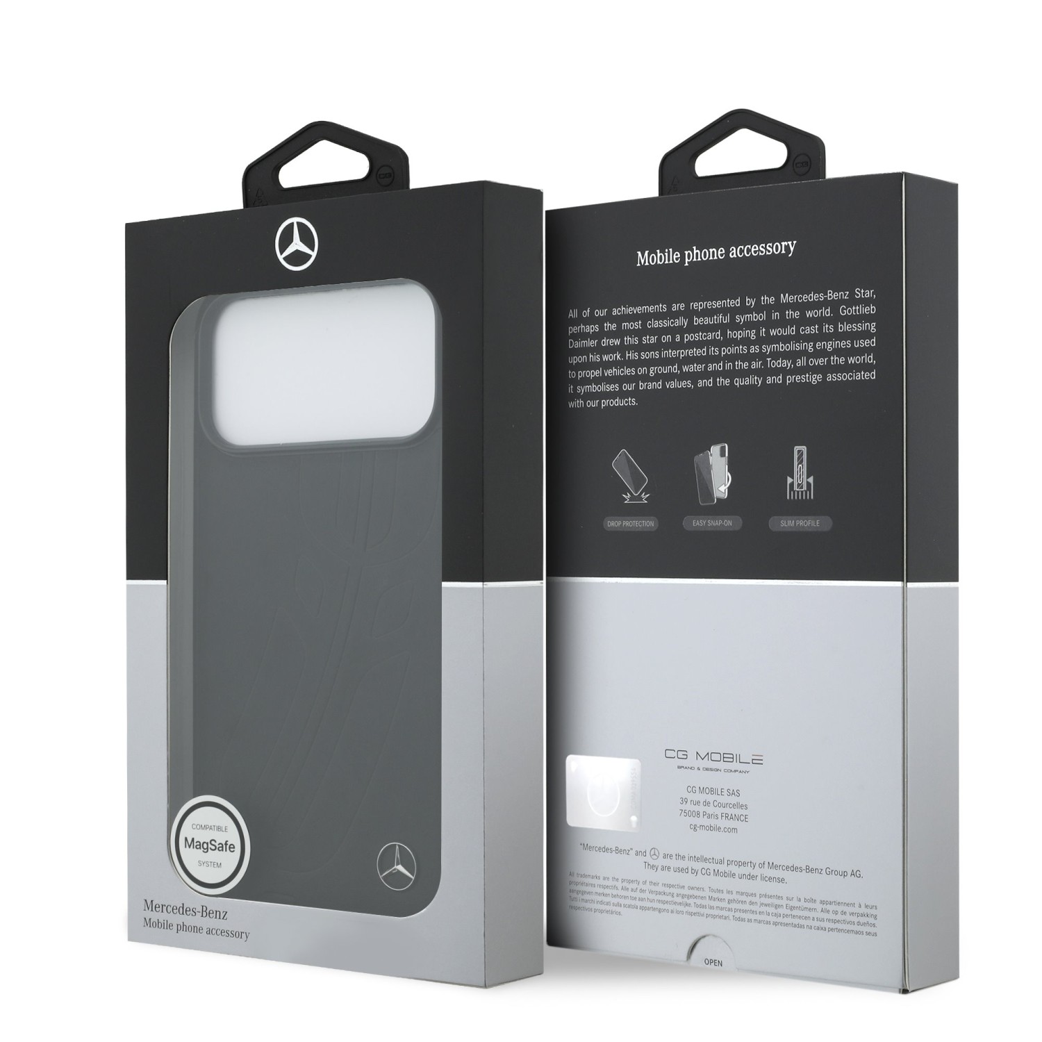 Mercedes Leather Large Lauer Leaves MagSafe Zadní Kryt pro iPhone 17 Pro Max Black