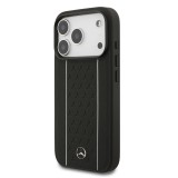 Mercedes Leather Star Pattern and Stripes MagSafe Zadní Kryt pro iPhone 17 Pro Black/White