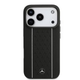Mercedes Leather Star Pattern and Stripes MagSafe Zadní Kryt pro iPhone 17 Pro Black/White