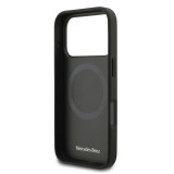 Mercedes Leather Star Pattern and Stripes MagSafe Zadní Kryt pro iPhone 17 Pro Black/White