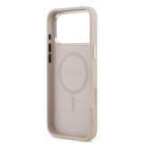 Guess PU Leather Triangle Logo MagSafe Zadní Kryt pro iPhone 17 Pro Max Pink