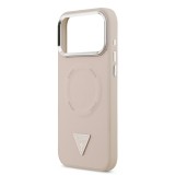 Guess PU Leather Triangle Logo MagSafe Zadní Kryt pro iPhone 17 Pro Pink
