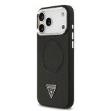 Guess PU Leather Triangle Logo MagSafe Zadní Kryt pro iPhone 17 Pro Black