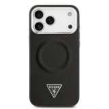 Guess PU Leather Triangle Logo MagSafe Zadní Kryt pro iPhone 17 Pro Black