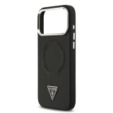 Guess PU Leather Triangle Logo MagSafe Zadní Kryt pro iPhone 17 Pro Black