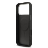 Guess PU Leather Triangle Logo MagSafe Zadní Kryt pro iPhone 17 Pro Black