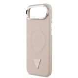 Guess PU Leather Triangle Logo MagSafe Zadní Kryt pro iPhone Air Pink