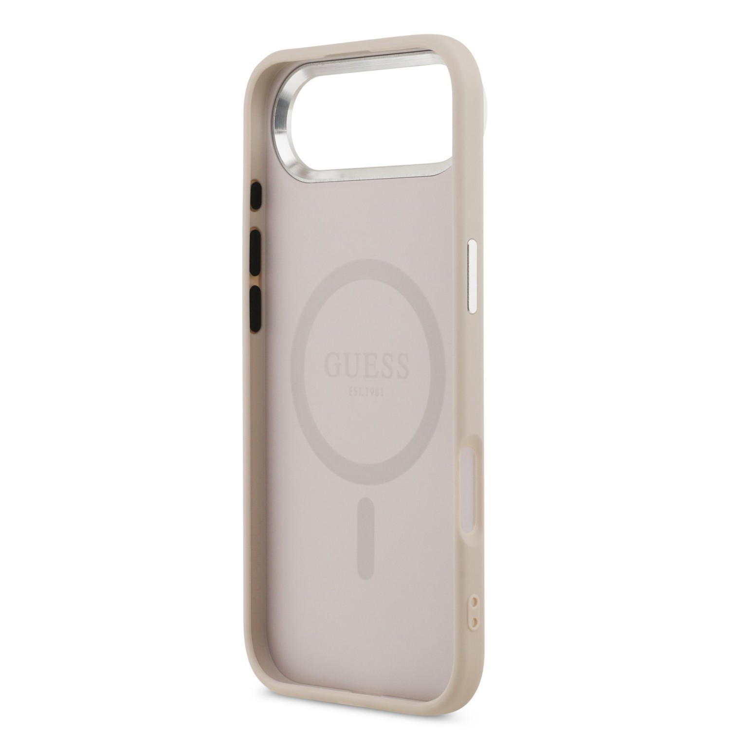 Guess PU Leather Triangle Logo MagSafe Zadní Kryt pro iPhone Air Pink