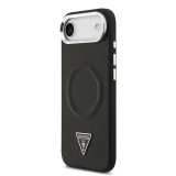 Guess PU Leather Triangle Logo MagSafe Zadní Kryt pro iPhone Air Black