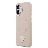 Guess PU Leather Triangle Logo MagSafe Zadní Kryt pro iPhone 17 Pink