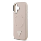 Guess PU Leather Triangle Logo MagSafe Zadní Kryt pro iPhone 17 Pink