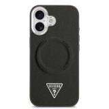 Guess PU Leather Triangle Logo MagSafe Zadní Kryt pro iPhone 17 Black