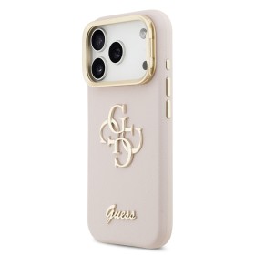 Zadný kryt Guess PU Grained 4G Logo Stand Camera Frame pre Apple iPhone 17 Pro, ružová