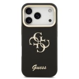 Guess PU Grained 4G Logo Stand Camera Frame Zadní Kryt pro iPhone 17 Pro Black