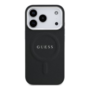 Ochranný kryt Guess PU Saffiano MagSafe pre Apple iPhone 17 Pro, čierna
