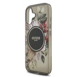 Guess IML Flowers Strap MagSafe Zadní Kryt pro iPhone 17 Black