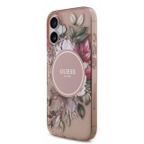 Guess IML Flowers Strap MagSafe Zadní Kryt pro iPhone 17 Pink