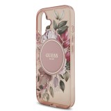 Guess IML Flowers Strap MagSafe Zadní Kryt pro iPhone 17 Pink