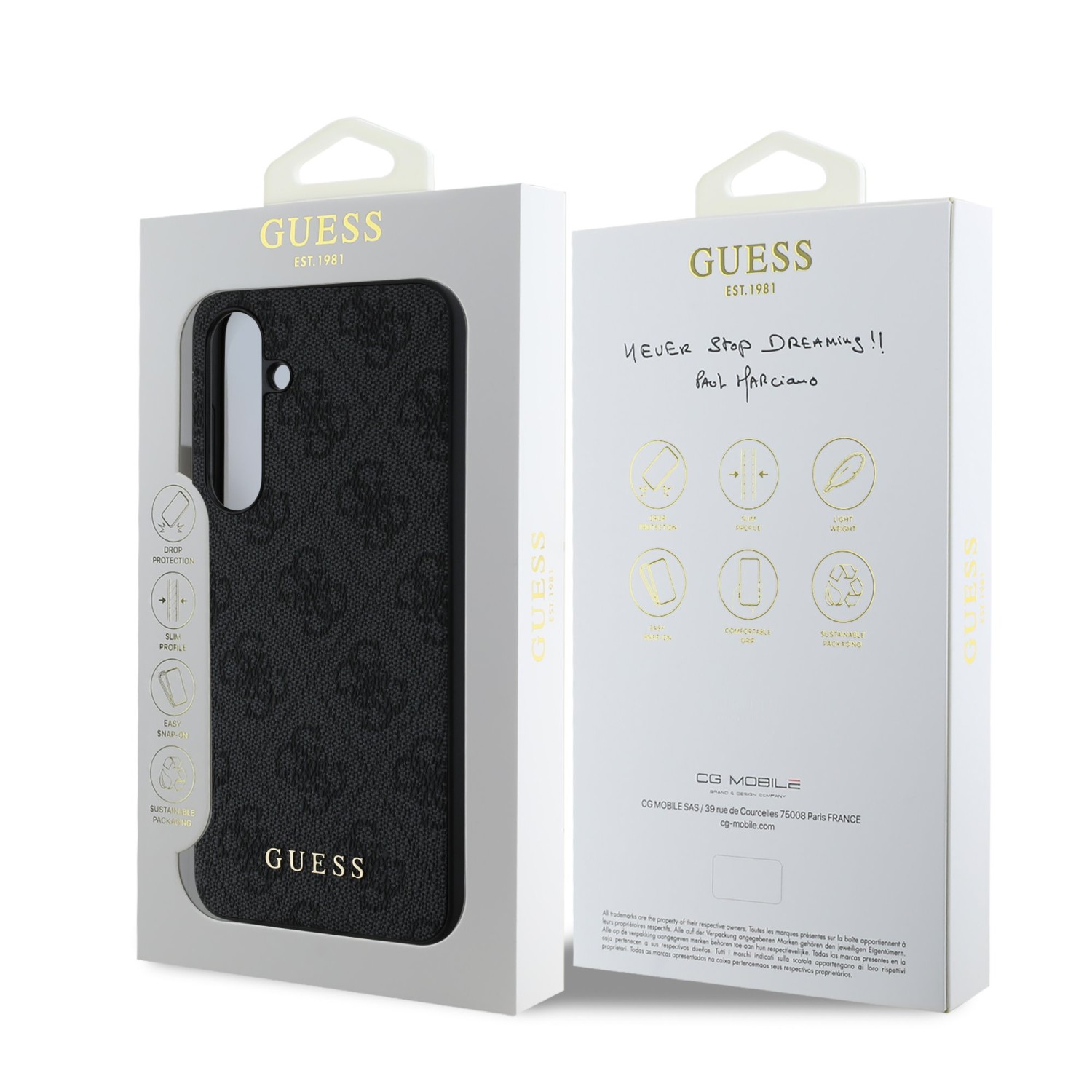 Guess 4G Charm Zadní Kryt pro Samsung Galaxy S24 FE Grey