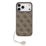 Guess 4G Charm Zadní Kryt pro iPhone 17 Pro Max Tone on Tone Brown