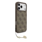 Guess 4G Charm Zadní Kryt pro iPhone 17 Pro Max Tone on Tone Brown