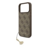 Guess 4G Charm Zadní Kryt pro iPhone 17 Pro Max Tone on Tone Brown
