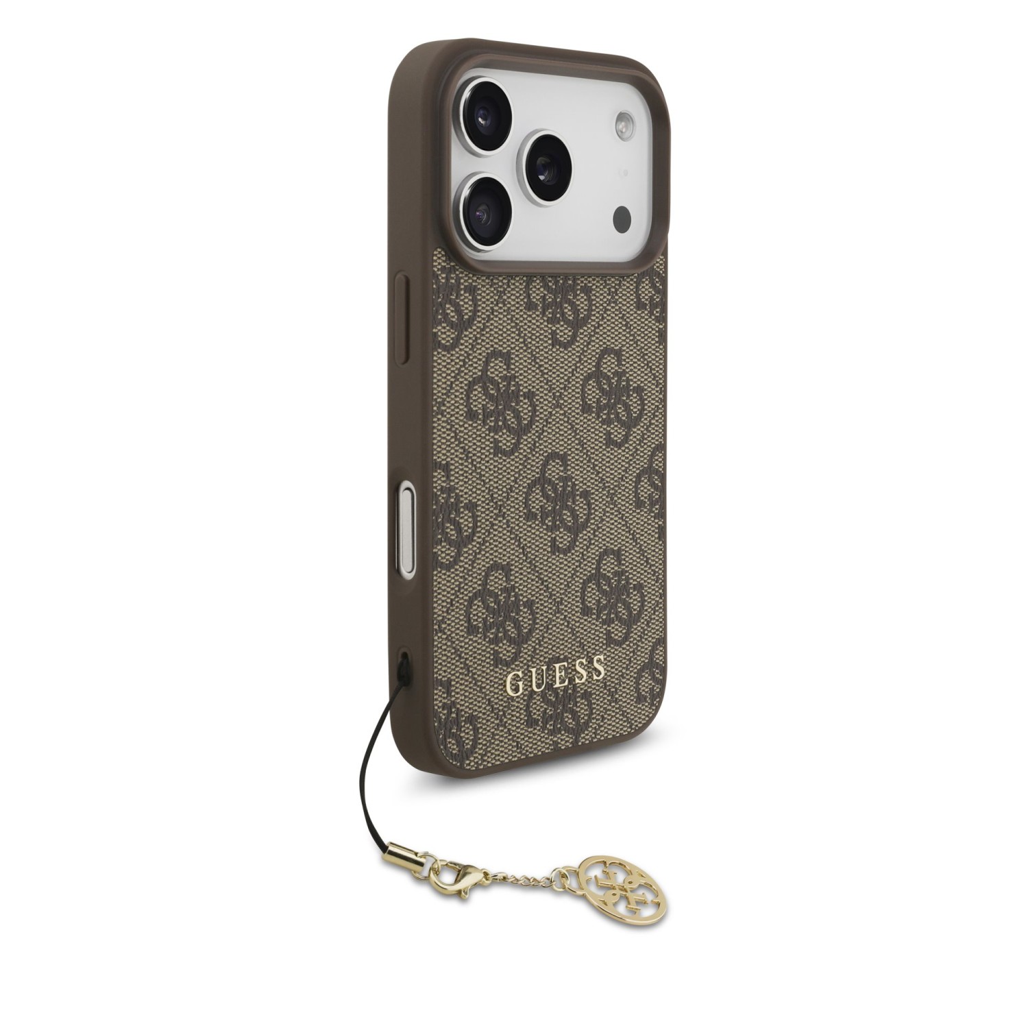 Guess 4G Charm Zadní Kryt pro iPhone 17 Pro Tone on Tone Brown