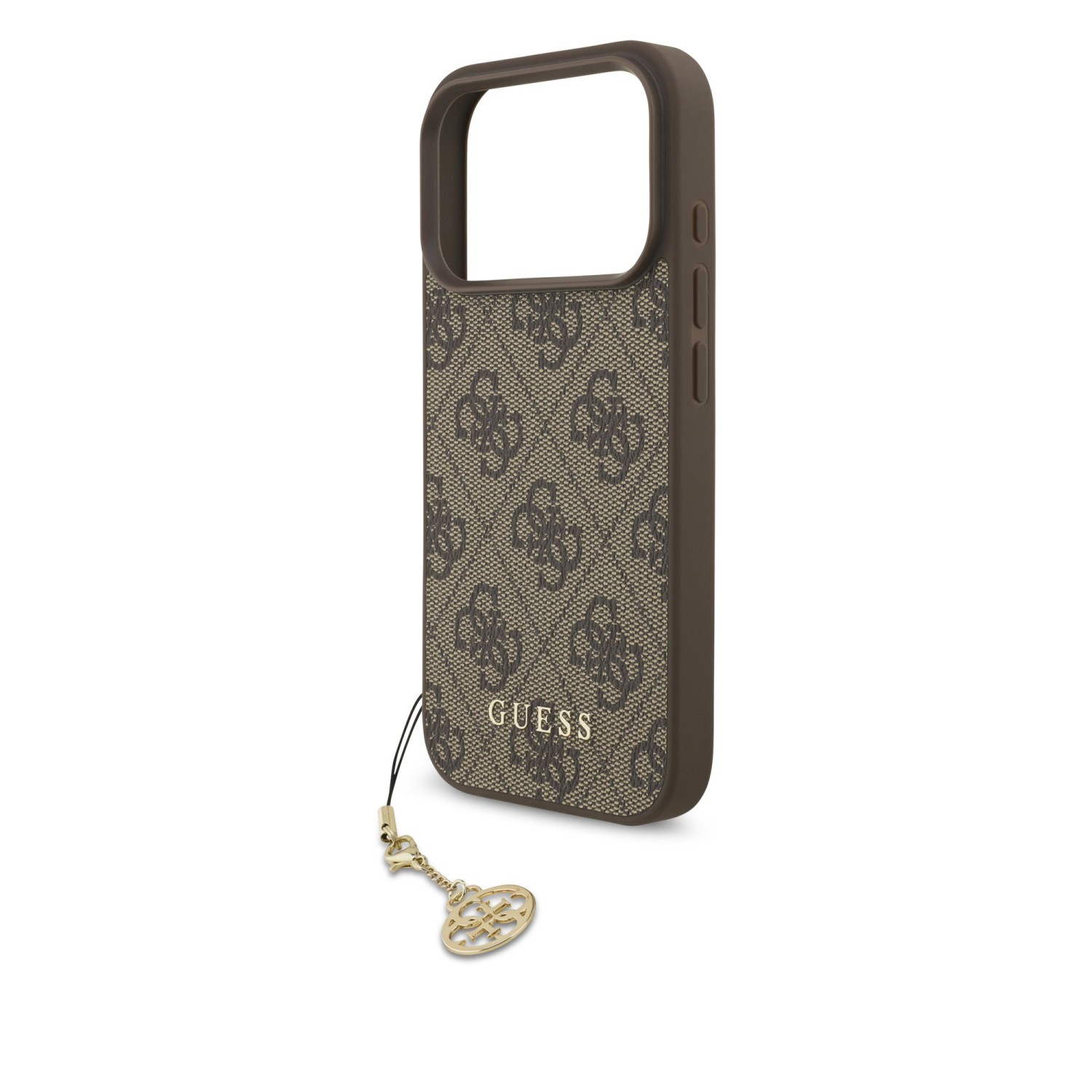 Guess 4G Charm Zadní Kryt pro iPhone 17 Pro Tone on Tone Brown
