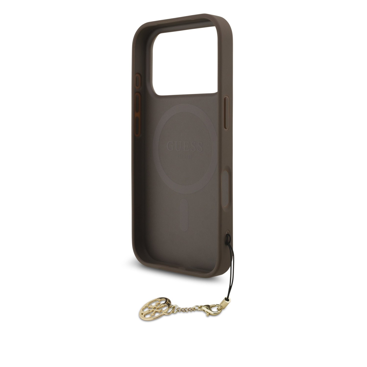 Guess 4G Charm Zadní Kryt pro iPhone 17 Pro Tone on Tone Brown