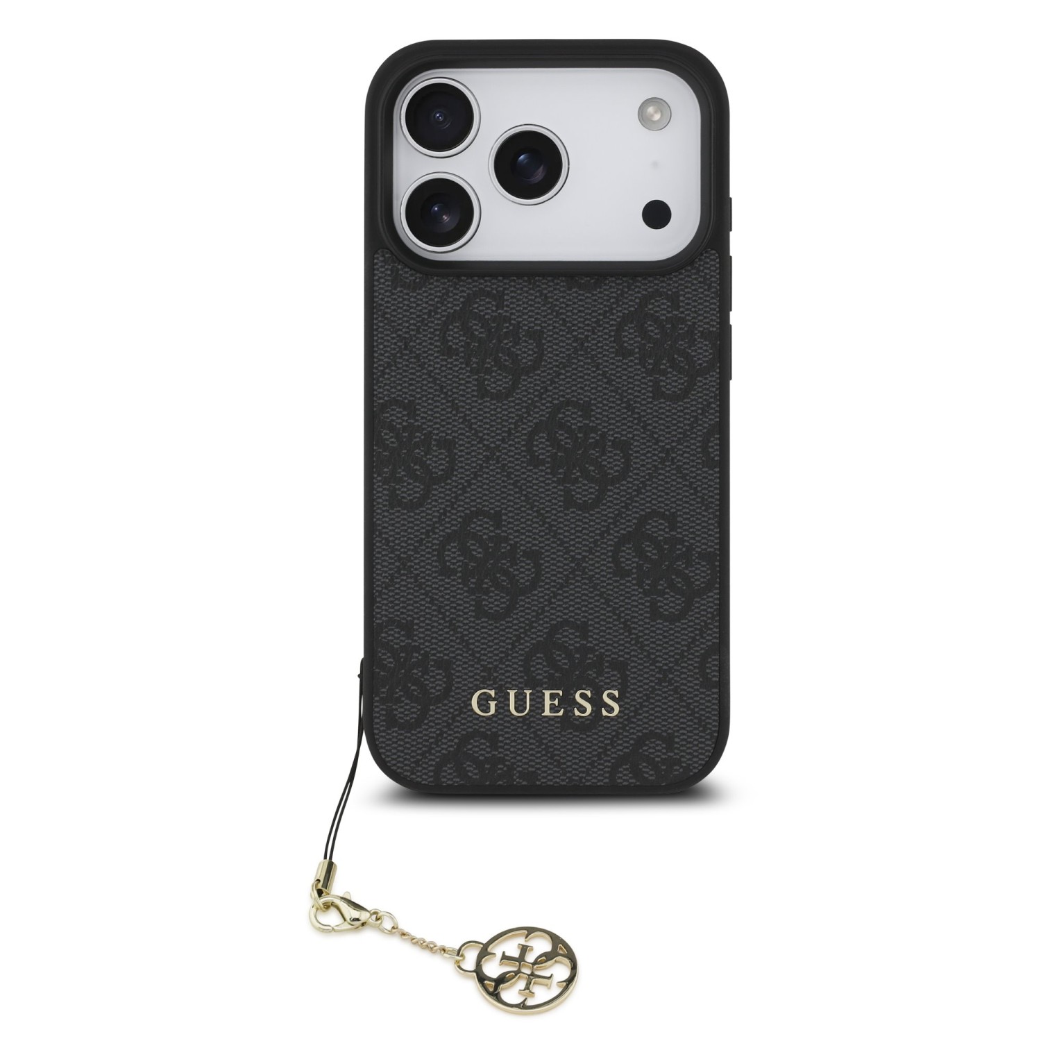Guess 4G Charm Zadní Kryt pro iPhone 17 Pro Tone on Tone Grey