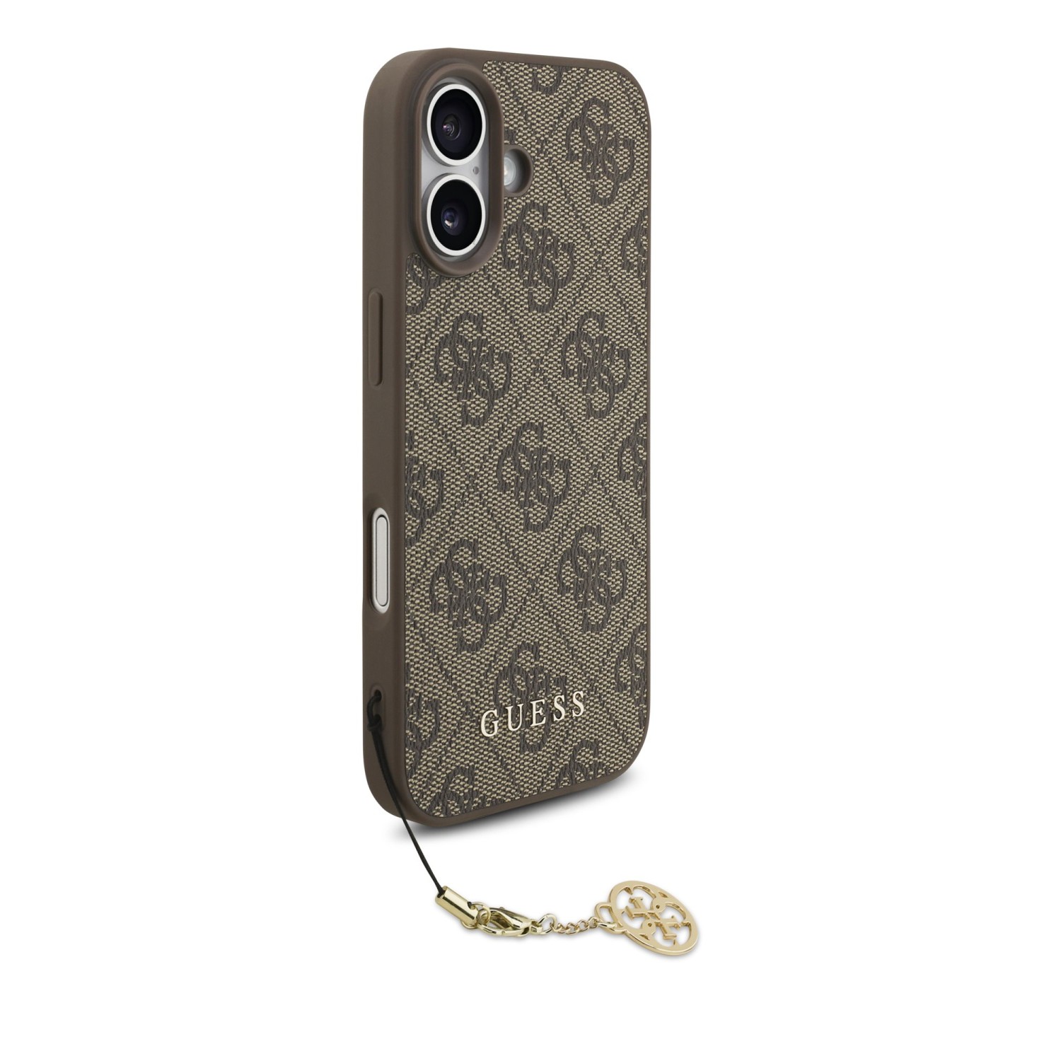 Guess 4G Charm Zadní Kryt pro iPhone 17 Tone on Tone Brown