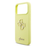 Guess Liquid Silicone 4G Metal Logo Zadní Kryt pro iPhone 17 Pro Max Yellow