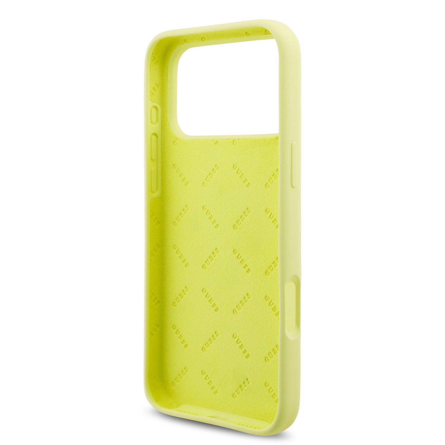 Guess Liquid Silicone 4G Metal Logo Zadní Kryt pro iPhone 17 Pro Max Yellow