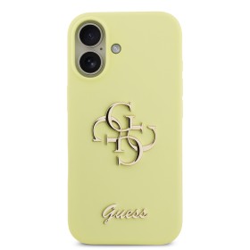 Zadný kryt Guess Liquid Silicone 4G Metal Logo pre Apple iPhone 17, žltá