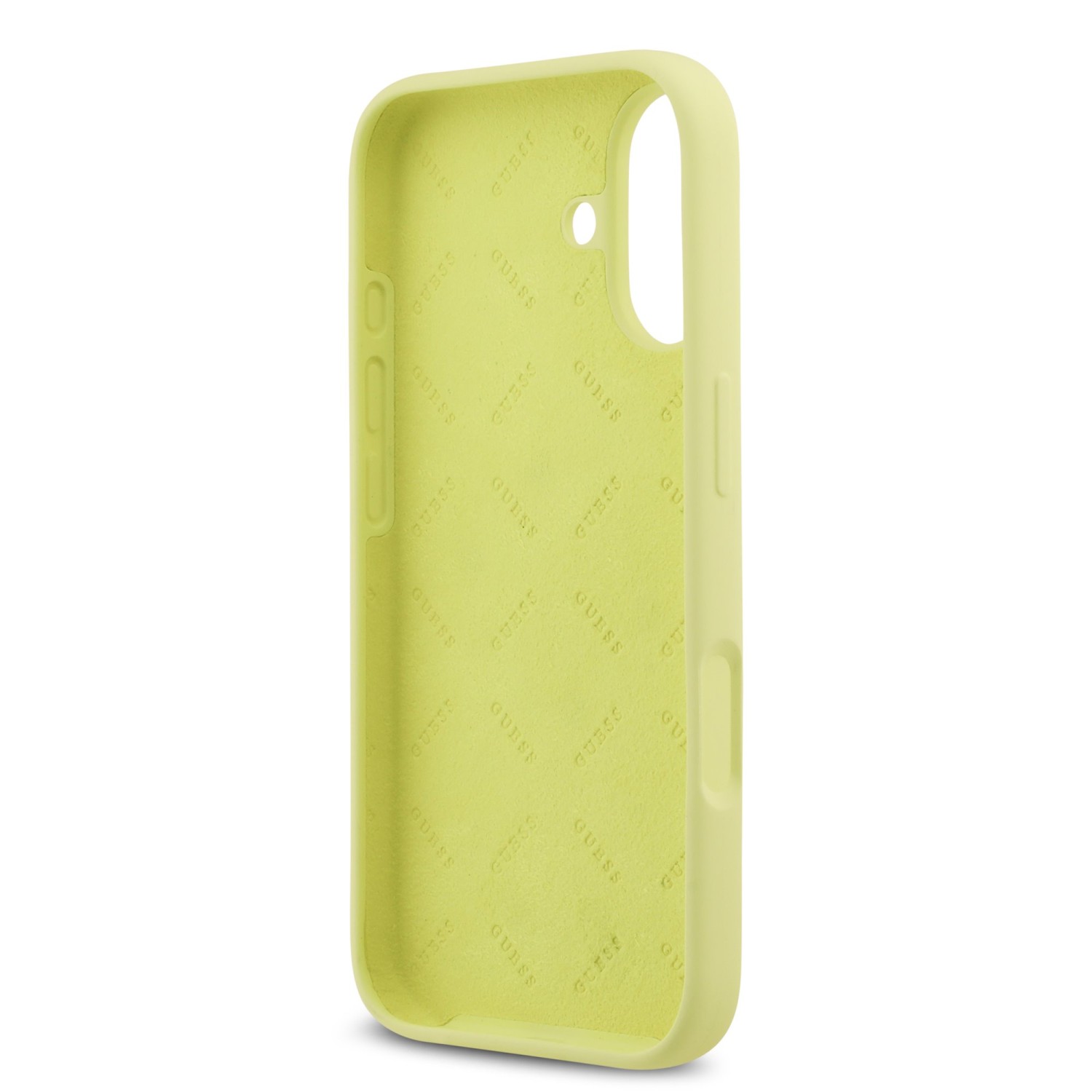 Guess Liquid Silicone 4G Metal Logo Zadní Kryt pro iPhone 17 Yellow
