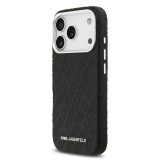 Karl Lagerfeld Grained PU Repeated Logo MagSafe Zadní Kryt pro iPhone 17 Pro Black