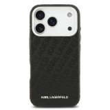 Karl Lagerfeld Grained PU Repeated Logo MagSafe Zadní Kryt pro iPhone 17 Pro Black
