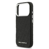Karl Lagerfeld Grained PU Repeated Logo MagSafe Zadní Kryt pro iPhone 17 Pro Black