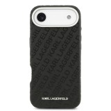 Karl Lagerfeld Grained PU Repeated Logo MagSafe Zadní Kryt pro iPhone Air Black